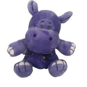 Balloons for you Soft plush Purple/Lavender Baby Hippo rattle Inside‎ Sewn Eyes
